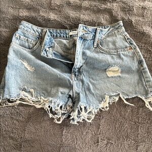 Light Blue Distressed Denim Women’s Shorts
